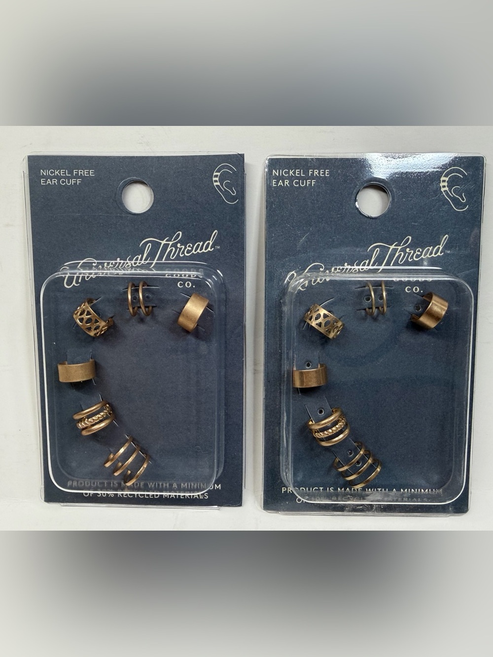 Universal Thread Gold-Tone Ear Cuff Set of 2